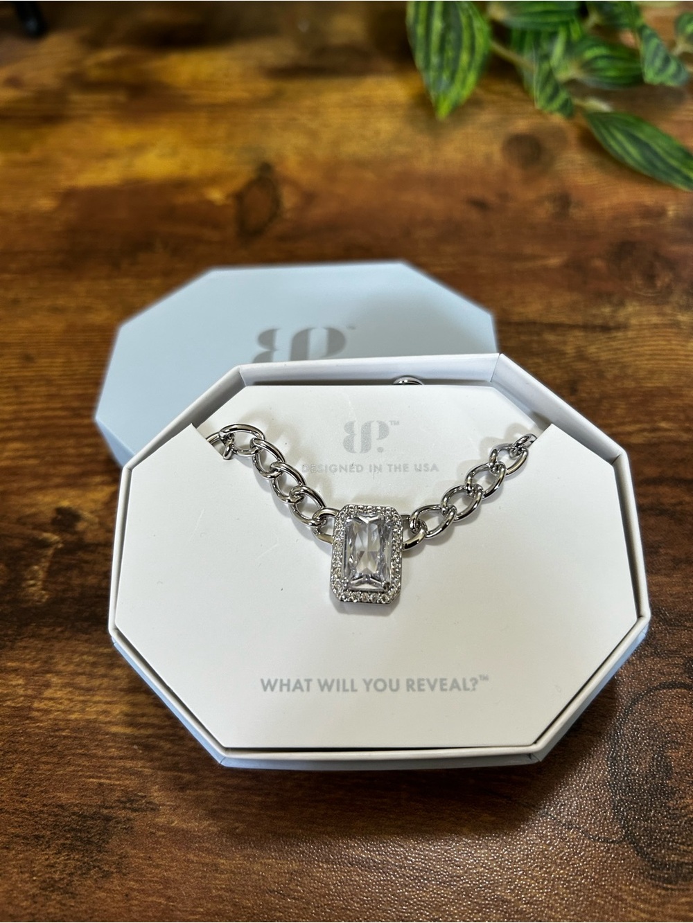 Bomb Party “Clearly She’s Fire” Rhodium Necklace